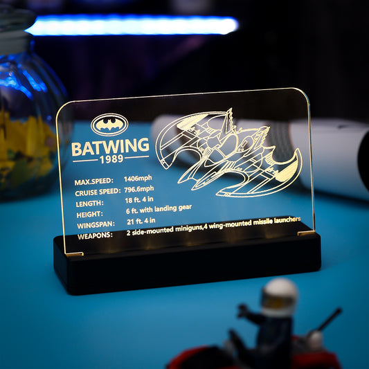 LED Light Acrylic Nameplate for 1989 Batwing #76161