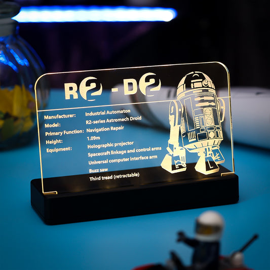 LED Light Acrylic Nameplate for R2-D2 #75308