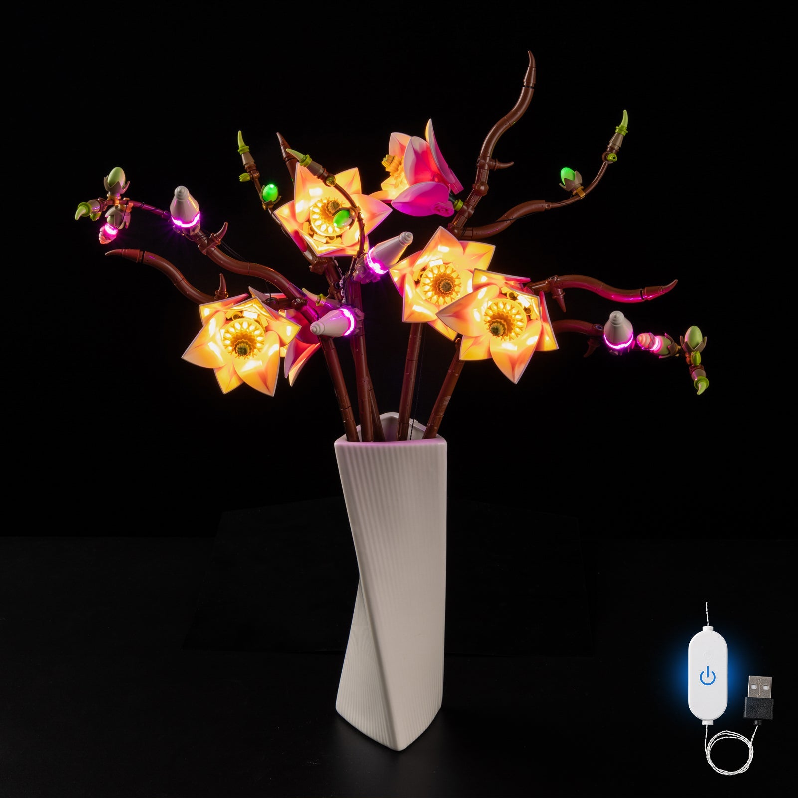 Light Kit For LEGO Magnolia Branches Touch Version 11510 - 1-on-TVW (lights on)