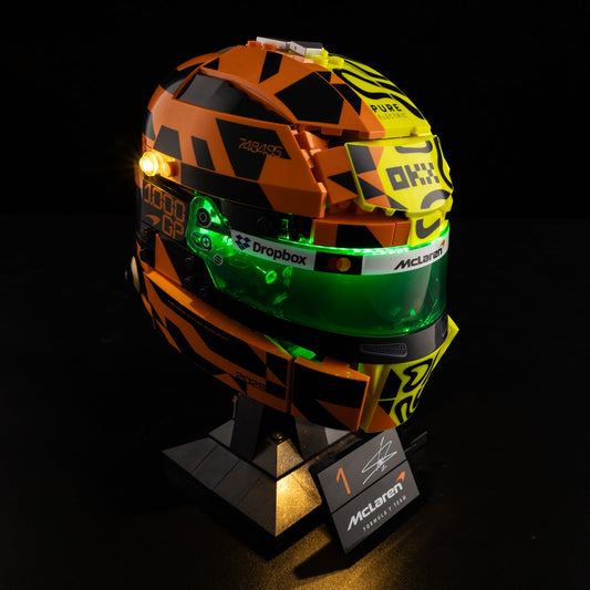 Light Kit For LEGO Lando Norris Helmet 43023 - 1-on (lights on)
