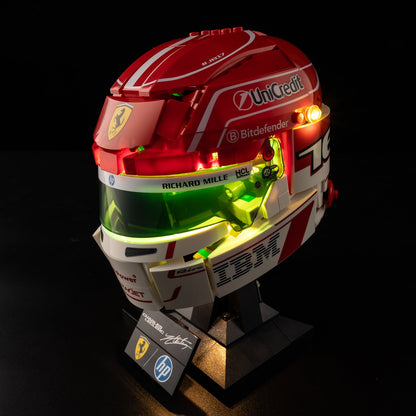 Light Kit For LEGO Charles Leclerc Helmet 43014 - 1-on (lights on)