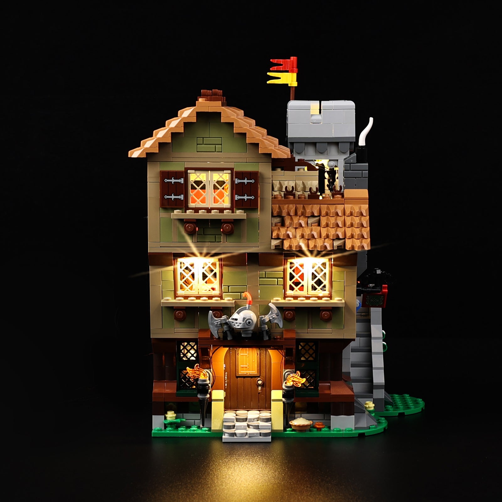 LED detail close-up - Kyglaring Light Kit for LEGO Medieval Town Square 10332