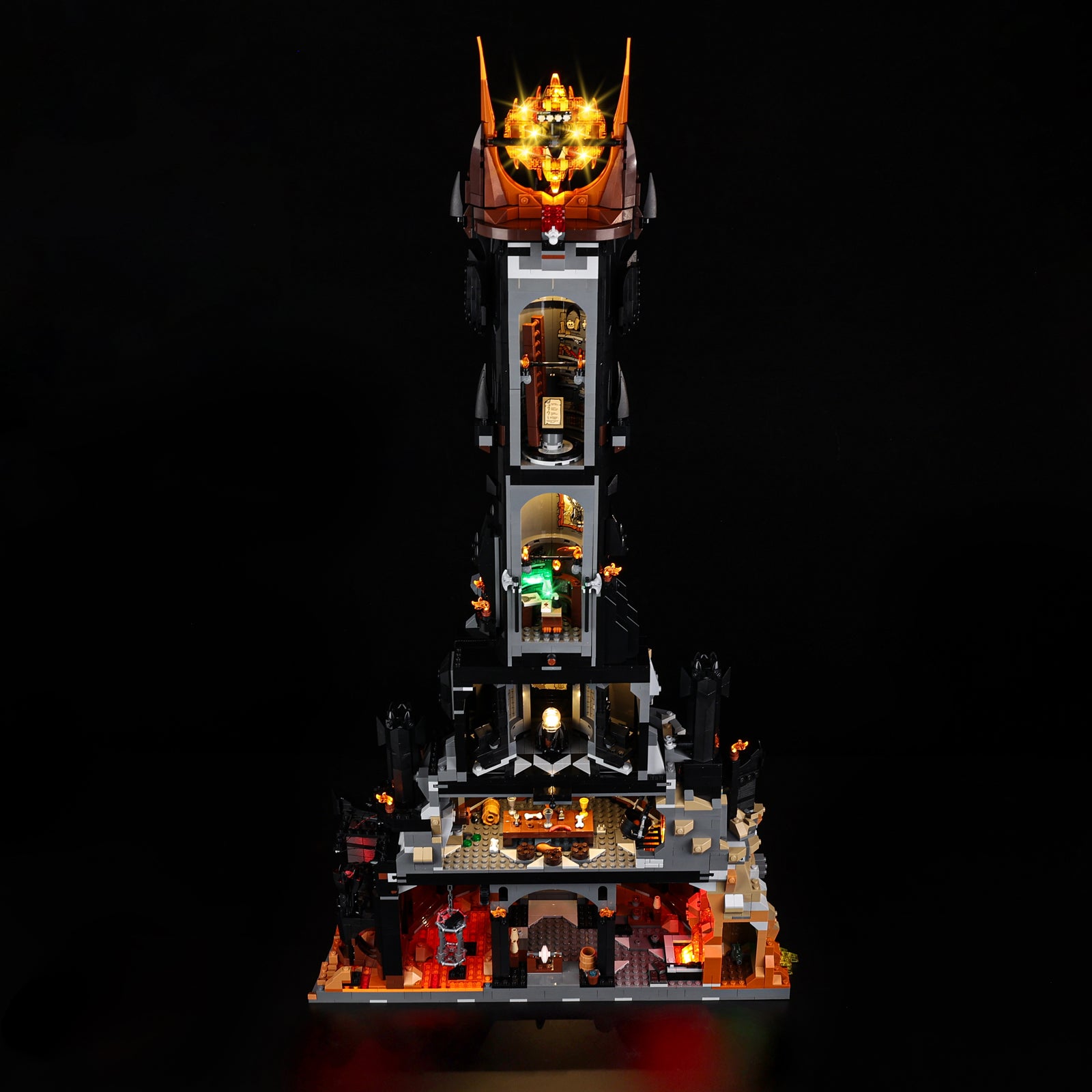 LED detail close-up - Kyglaring Light Kit for LEGO Barad-dur 10333