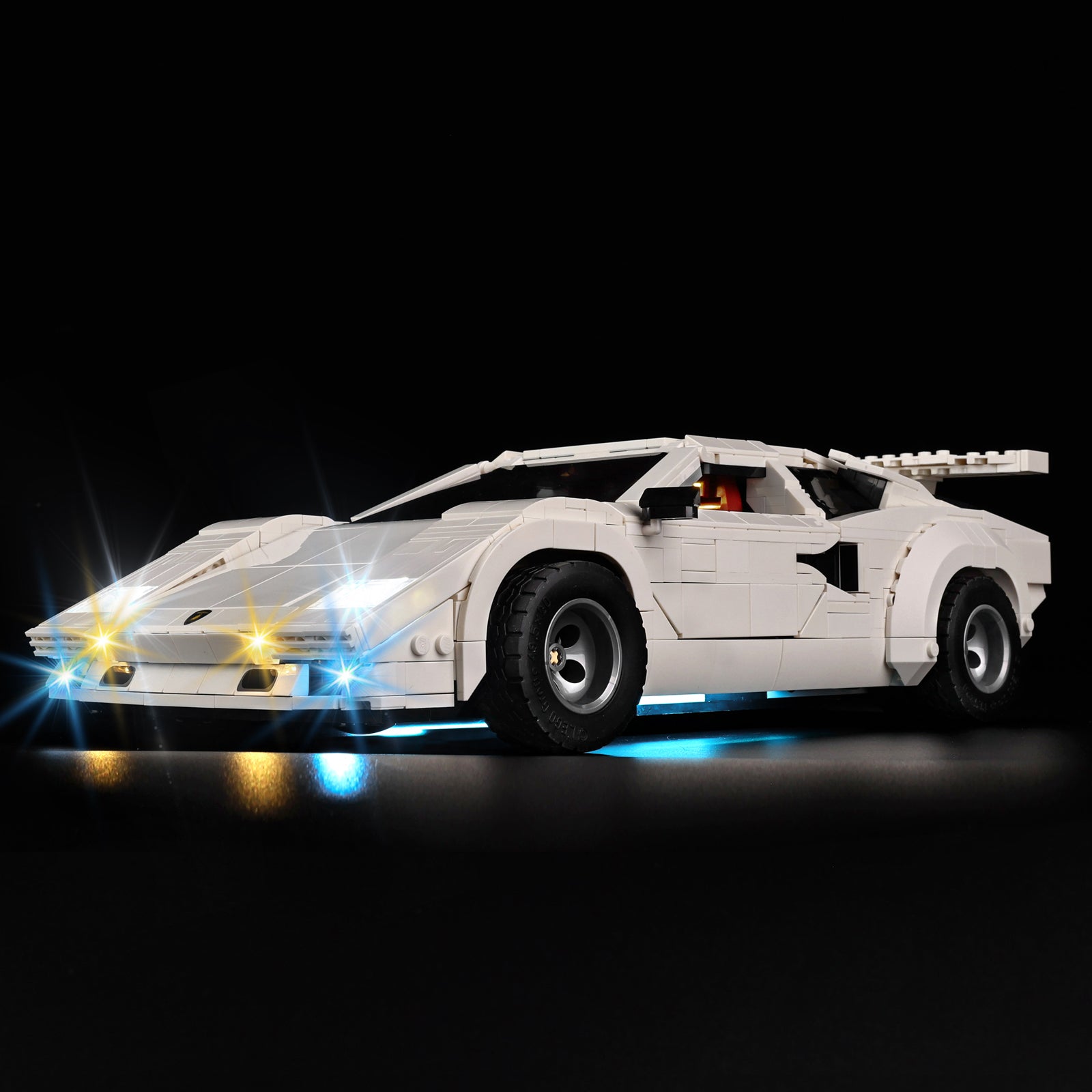 Kyglaring Light Kit for LEGO Lamborghini Countach 10337 - front view LED lights