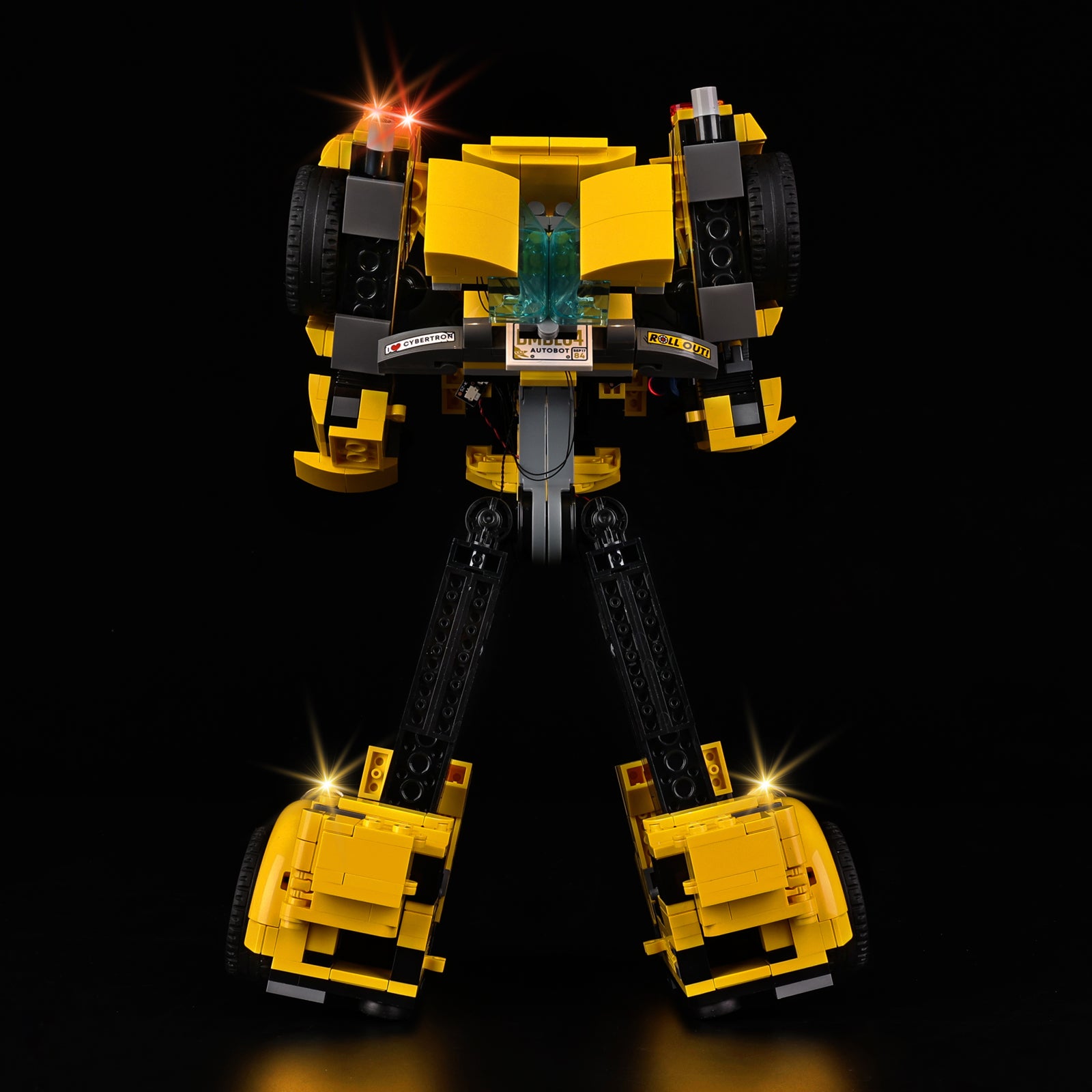 LED accent lighting detail for LEGO Bumblebee 10338