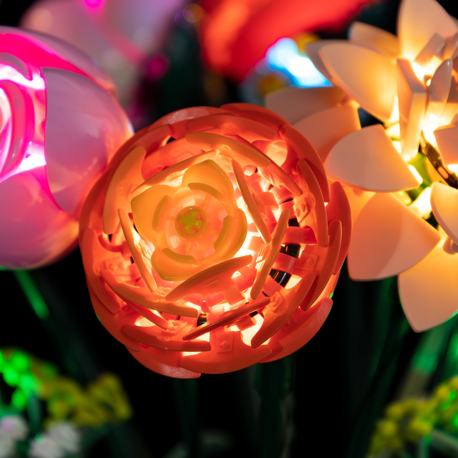LED detail close-up - Kyglaring Light Kit for LEGO Wildflower Bouquet 10342