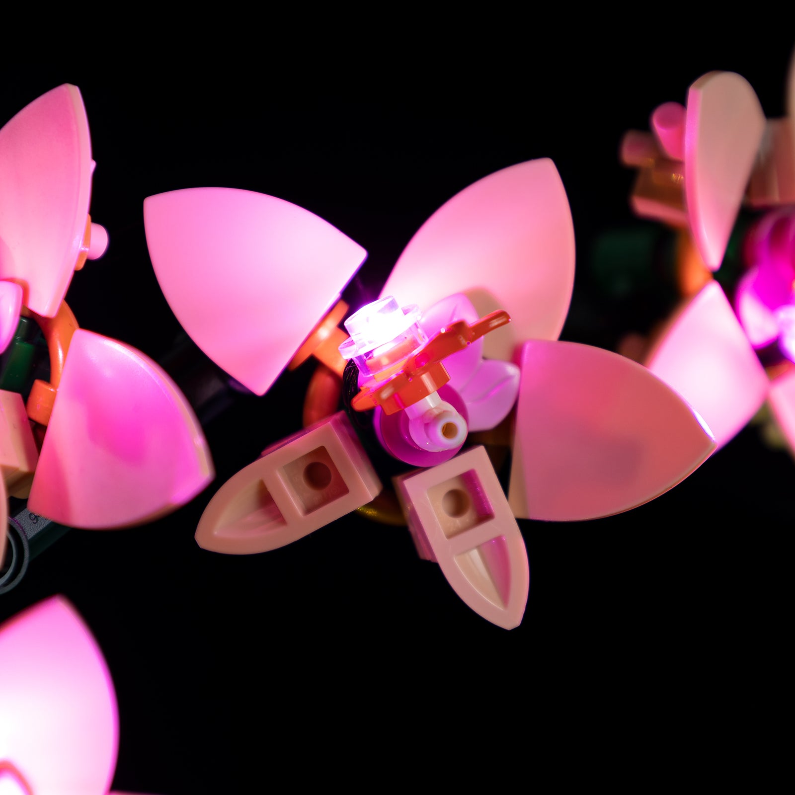 LED detail close-up - Kyglaring Light Kit for LEGO Orchid 10343