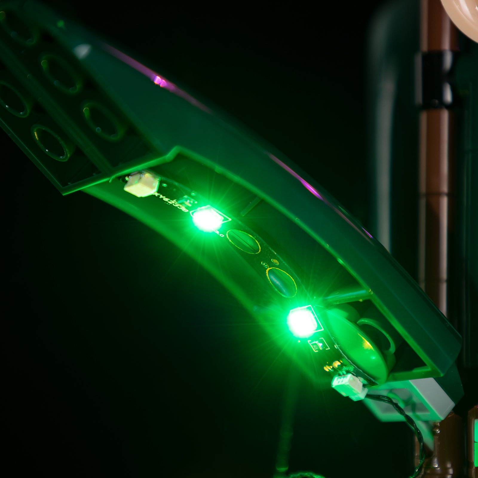 LED accent lighting detail for LEGO Orchid 10343
