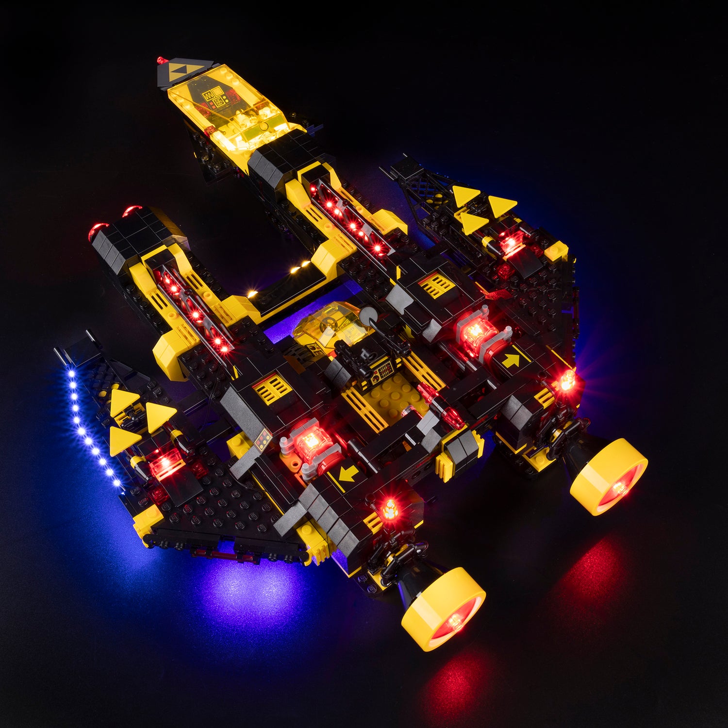 Blacktron Renegade 10355 light kit - view 2 with LED lights on
