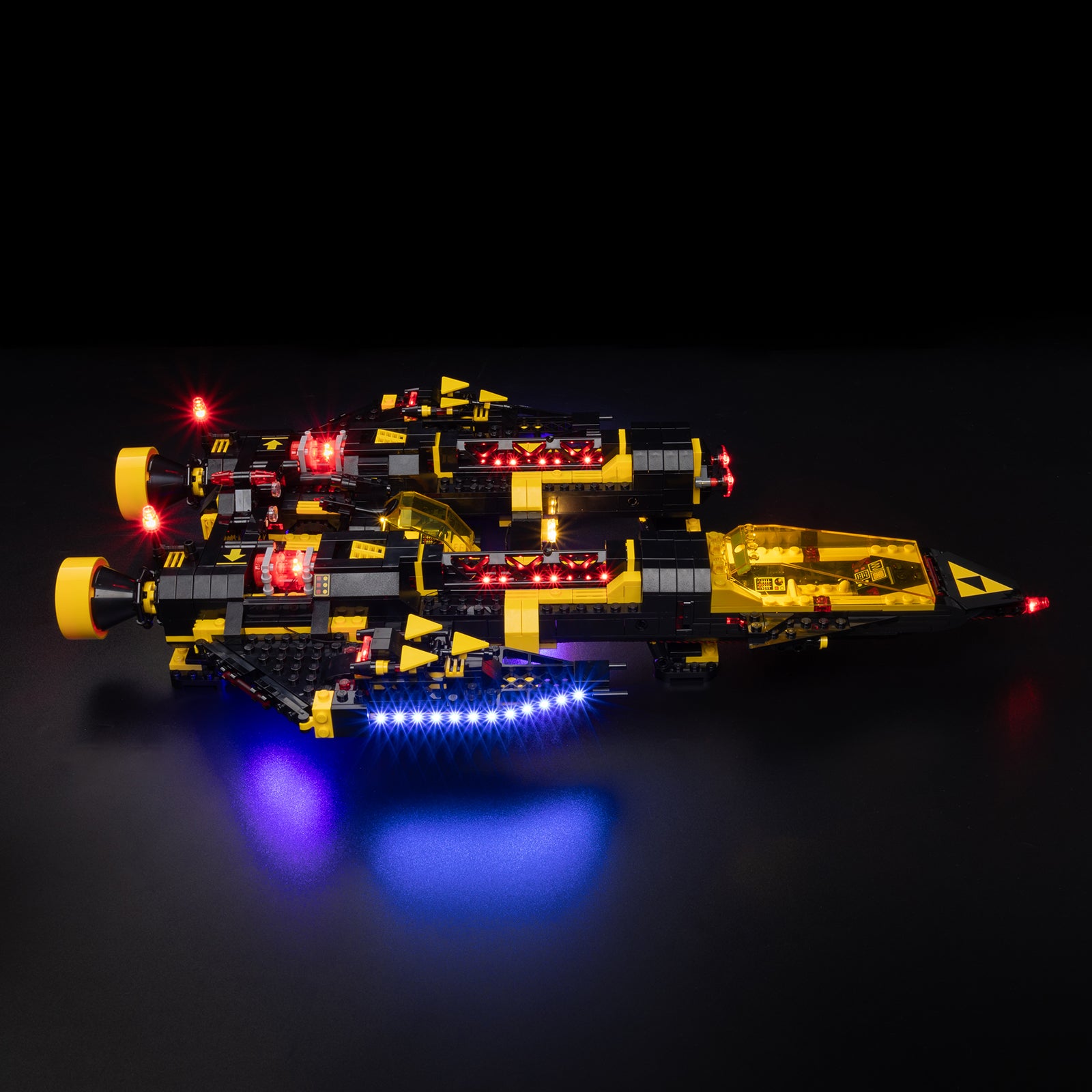 Blacktron Renegade 10355 light kit - view 4 with LED lights on