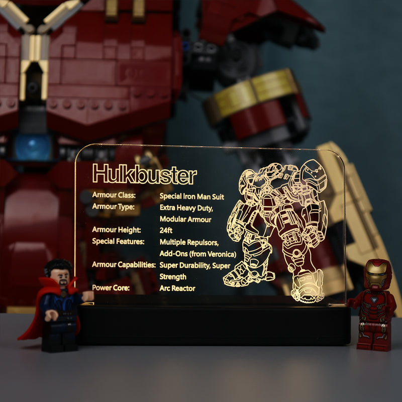 LED Acrylic Nameplate for Hulkbuster