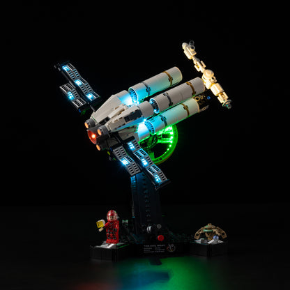 Front view of the assembled Project Hail Mary LEGO lighting