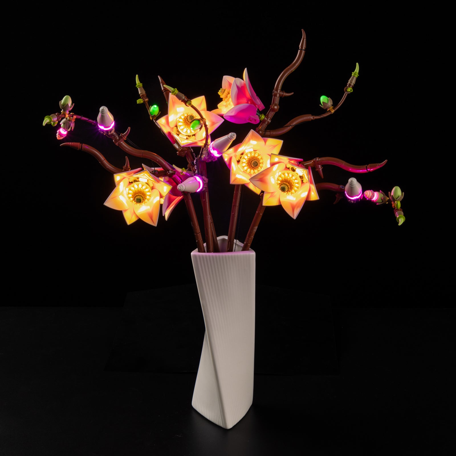 Front view of the assembled Magnolia Branches LEGO lighting