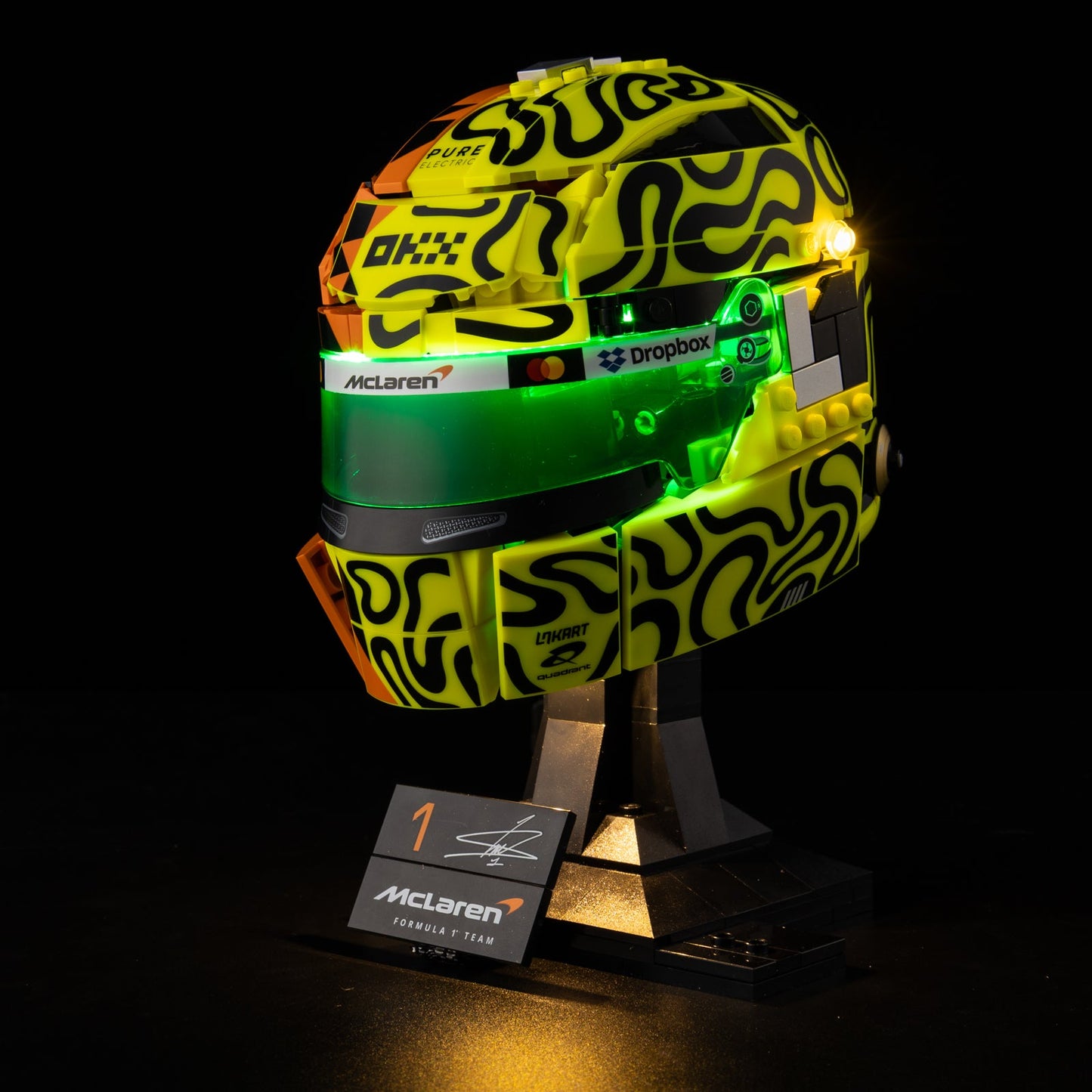 Light Kit For LEGO Lando Norris Helmet 43023 - 2-on-green
