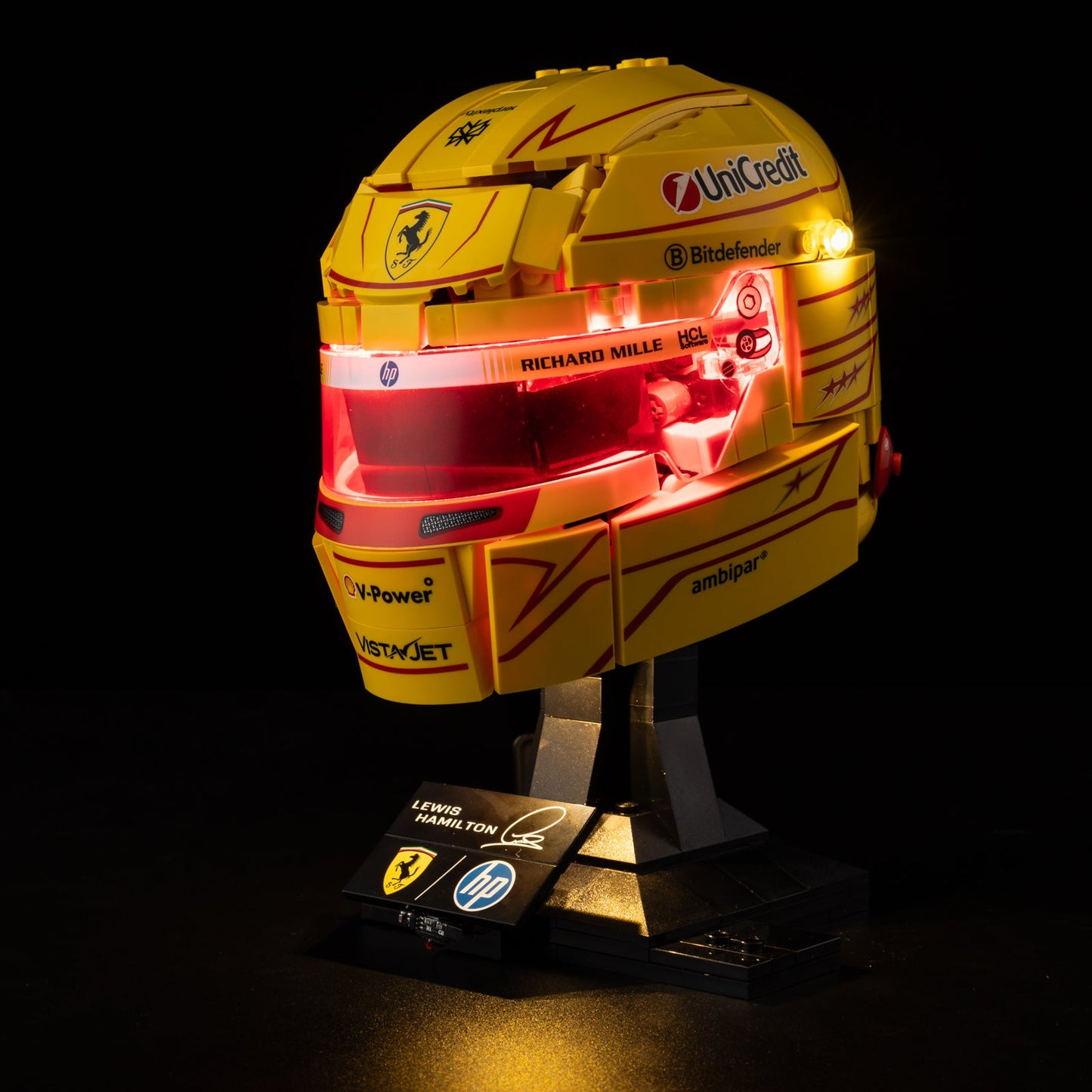 Light Kit For LEGO Lewis Hamilton Helmet 43022 - 2-on-red