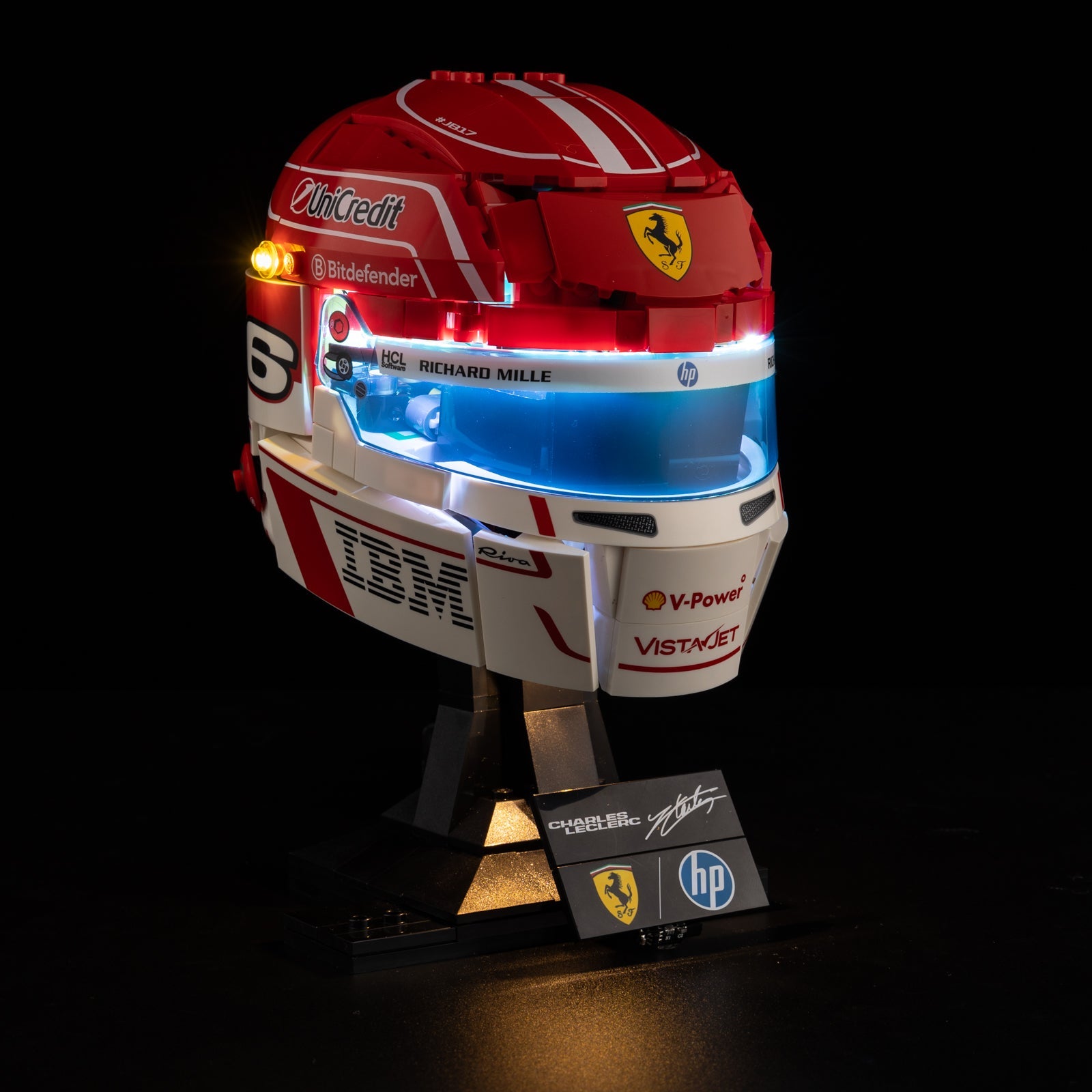 Light Kit For LEGO Charles Leclerc Helmet 43014 - 2-on-white