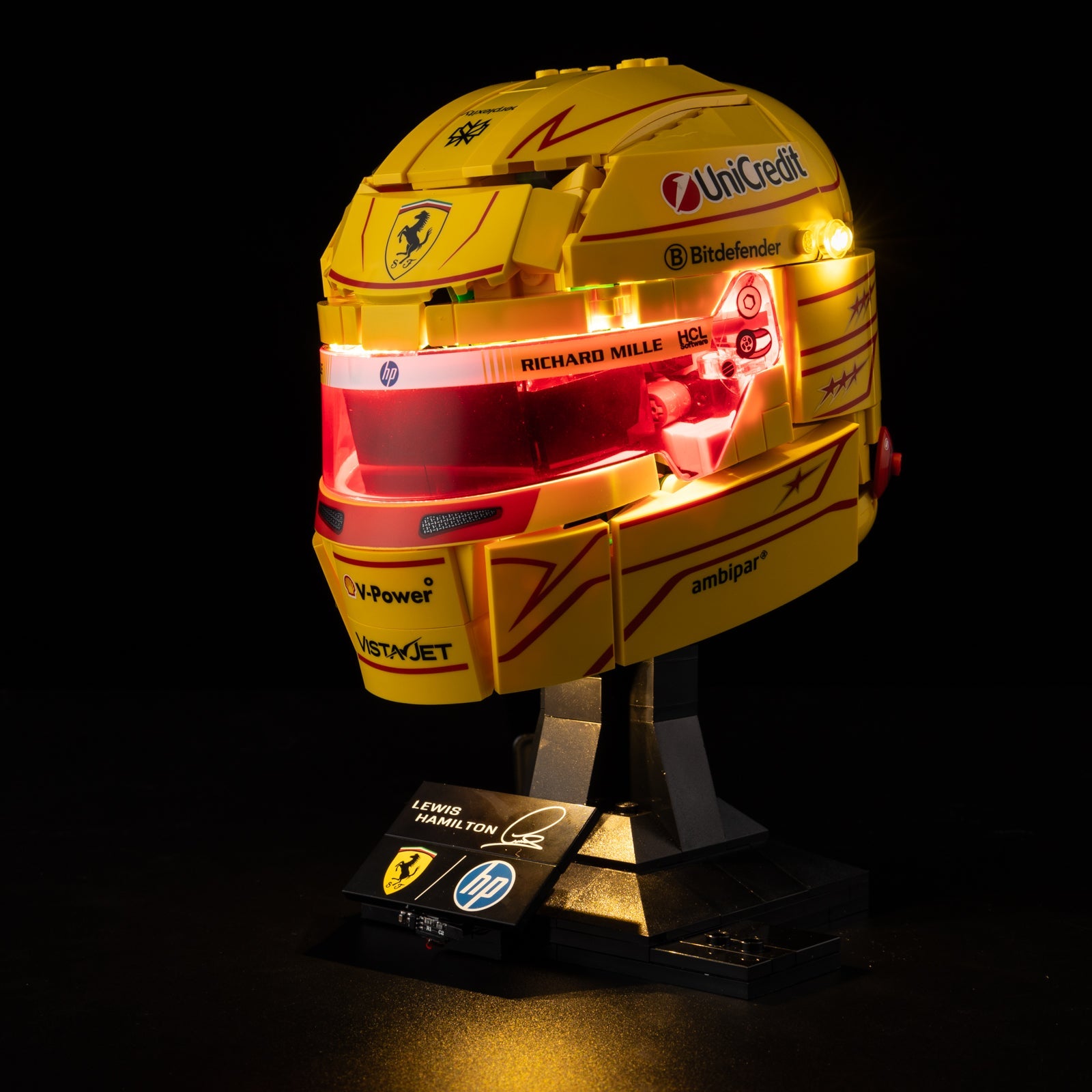 Light Kit For LEGO Lewis Hamilton Helmet 43022 - 2-on-yellow-green