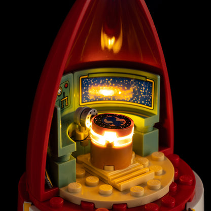 Close-up of LEGO 21367 rocket cabin