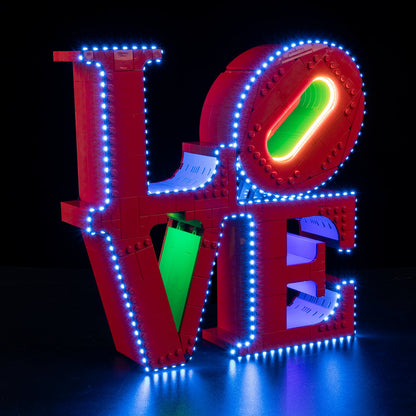Light Kit For LEGO LOVE 31214 - 31214-LOVE-1-on-blue (lights on)