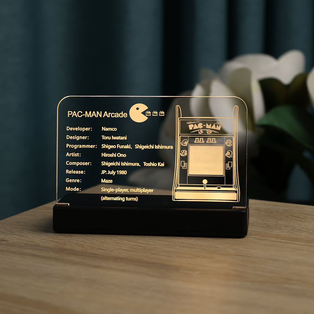 LED Acrylic Nameplate for ICONS PAC-MAN Arcade #10323