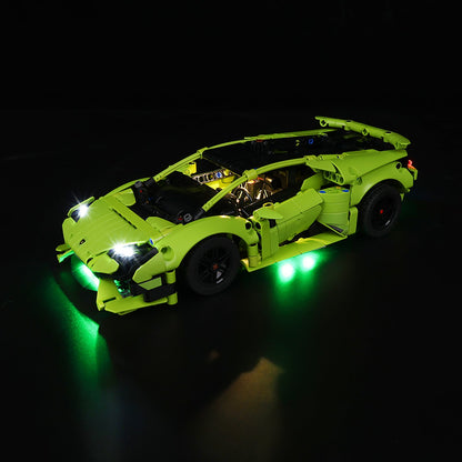 Light Kit For LEGO Lamborghini Huracan Tecnica 42161 - 42161-Lamborghini-Huracan-Tecnica-1-on (lights on)