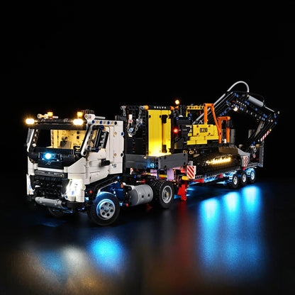 Light Kit For LEGO Volvo FMX Truck & EC230 Electric Excavator 42175 - 42175-1-on (lights on)