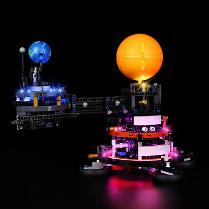 Light Kit For LEGO Planet Earth and Moon in Orbit 42179 - 42179-1-on (lights on)