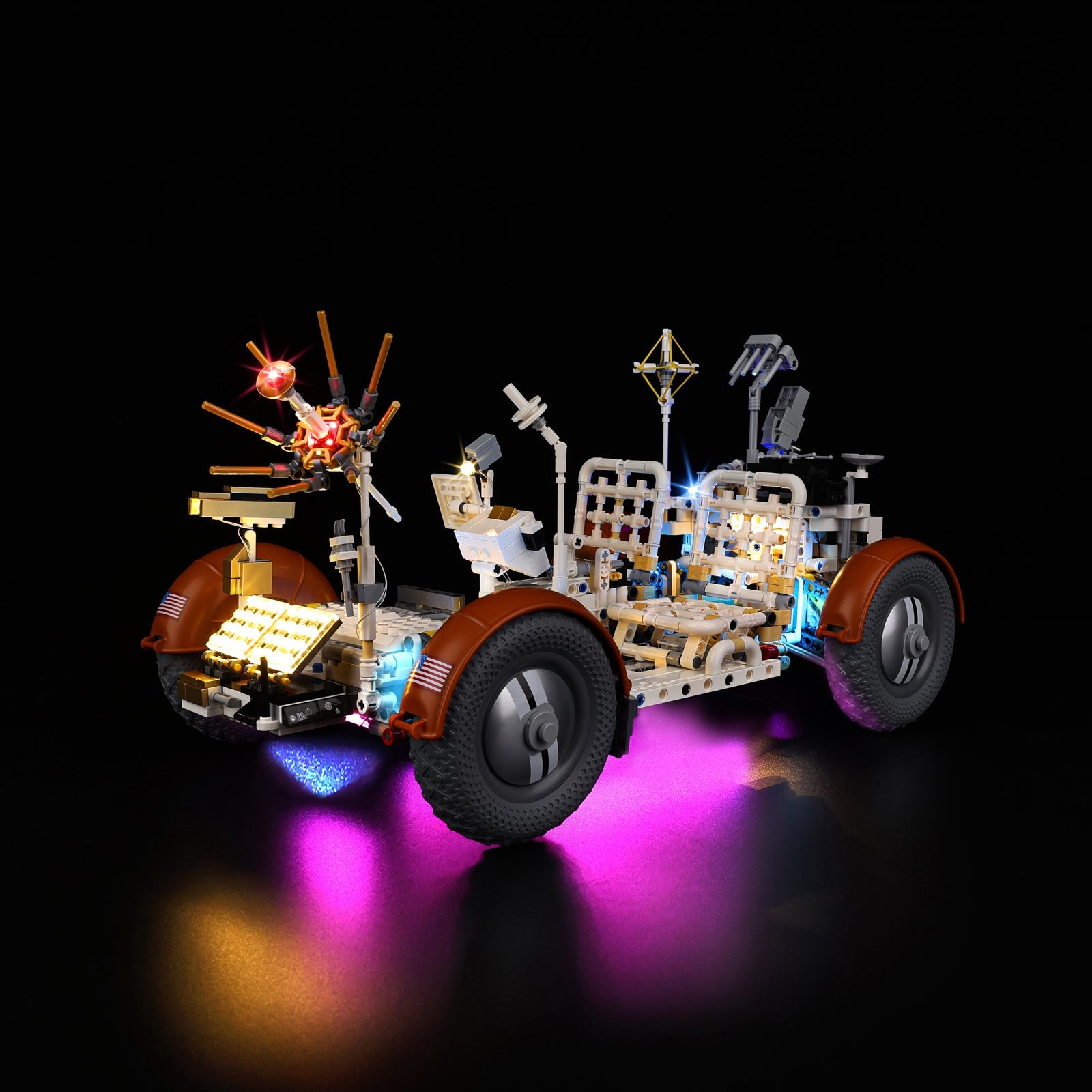 Light Kit For LEGO NASA Apollo Lunar Roving Vehicle - LRV 42182 - 42182-1-on (lights on)