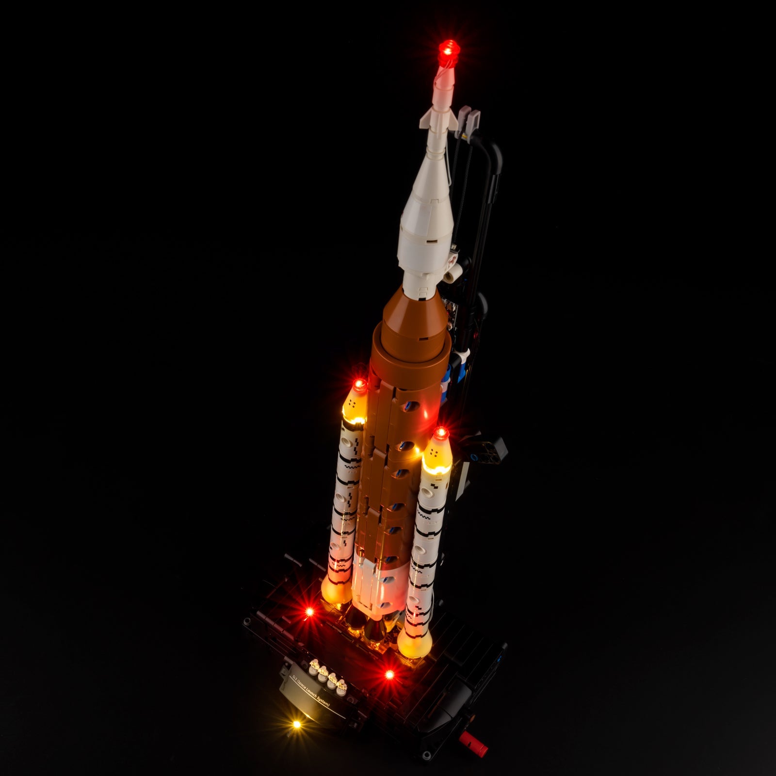 Light Kit for LEGO NASA Artemis Space Launch System Rocket 42221 - rocket engine detail with glowing amber flame pieces