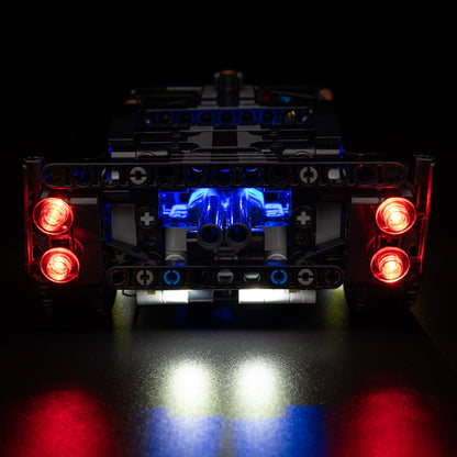 Light Kit for LEGO 1966 Ford GT40 MKII Race Car 42223 - angled view showing full LED light kit installation