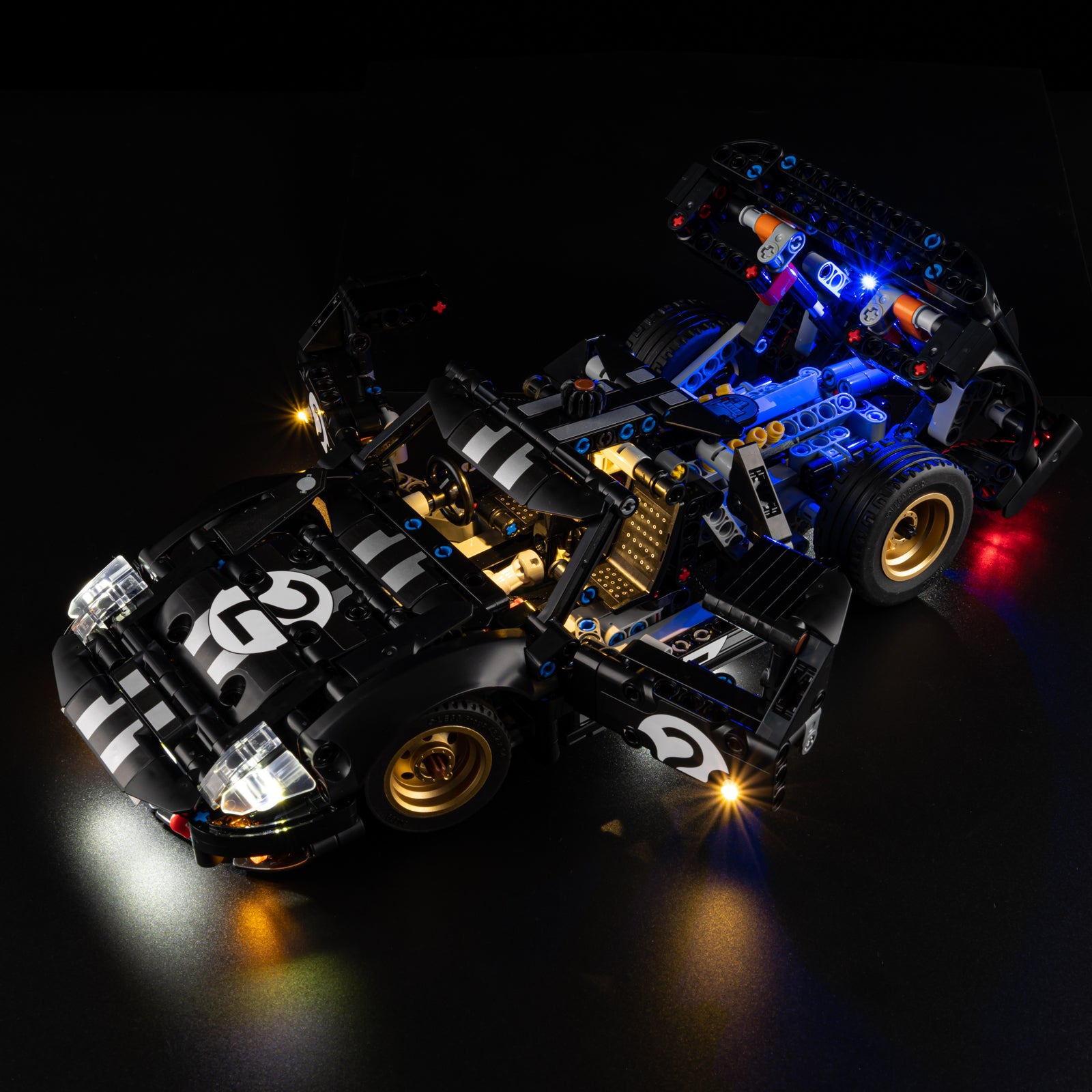 Top view of the 1966 Ford GT40 MKII Race Car with lights set