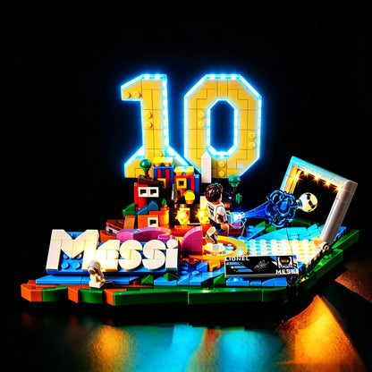 Top view of the Lionel Messi – Soccer Highlights with lights set