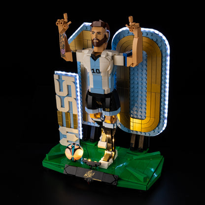 Top view of the Lionel Messi – Soccer Legend with lights set
