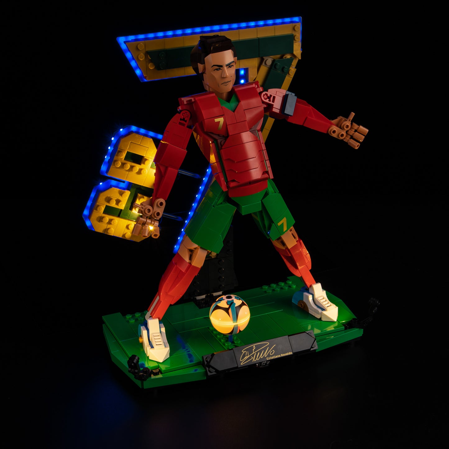 Top view of the Cristiano Ronaldo – Soccer Legend with lights set