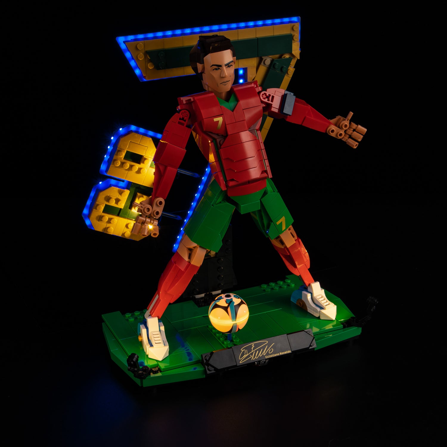 Top view of the Cristiano Ronaldo – Soccer Legend with lights set
