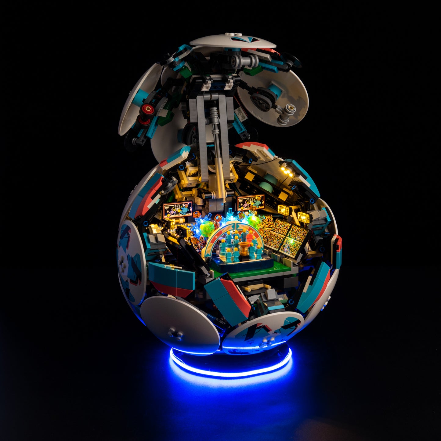 Top view of the Soccer Ball with lights set