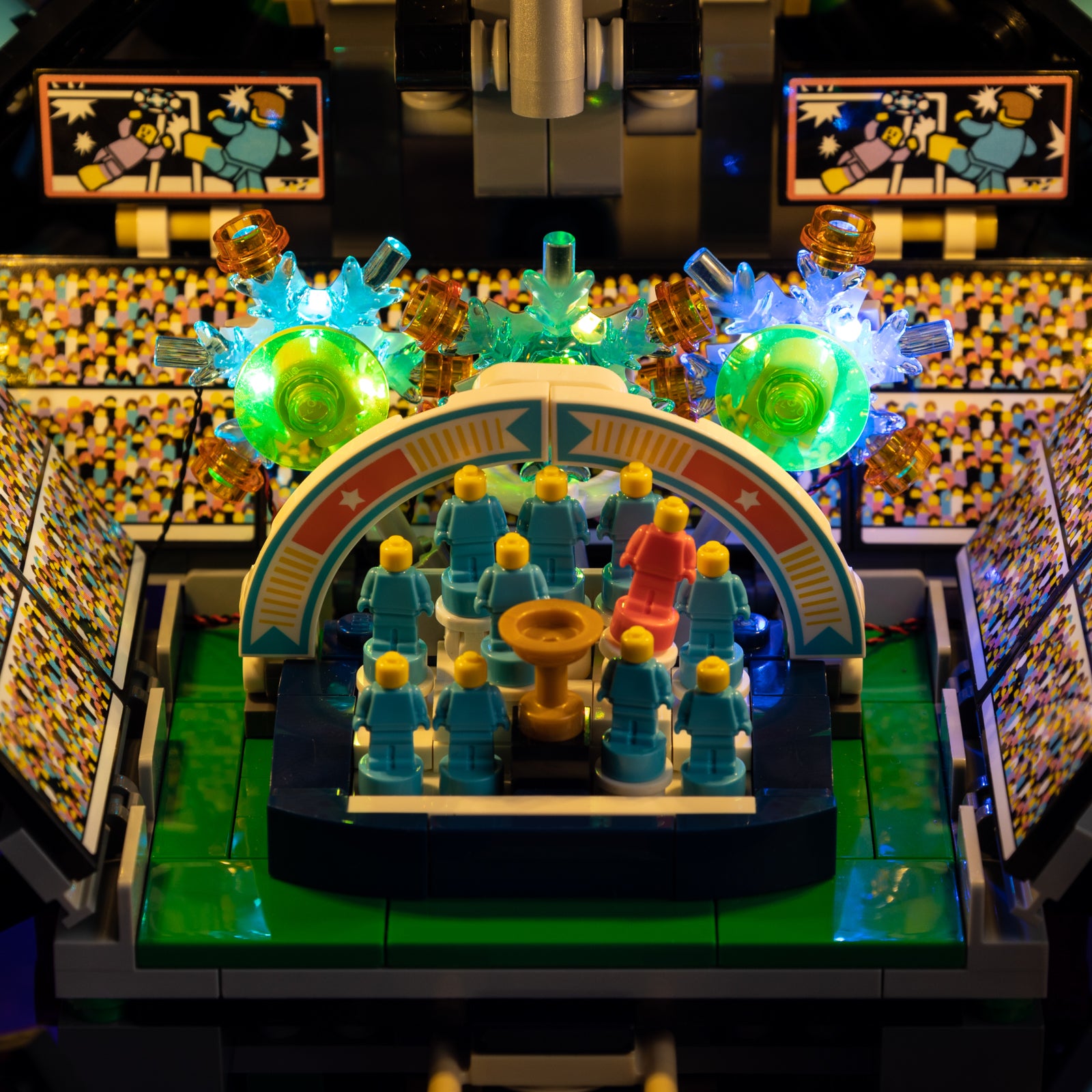 Close-up of LEGO 43019 fireworks
