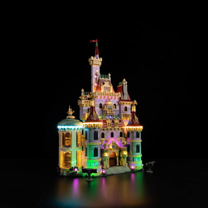 Light Kit For LEGO Beauty and the Beast Castle 43263 - 43263-Beauty-and-the-Beast-Castle-1-on (lights on)