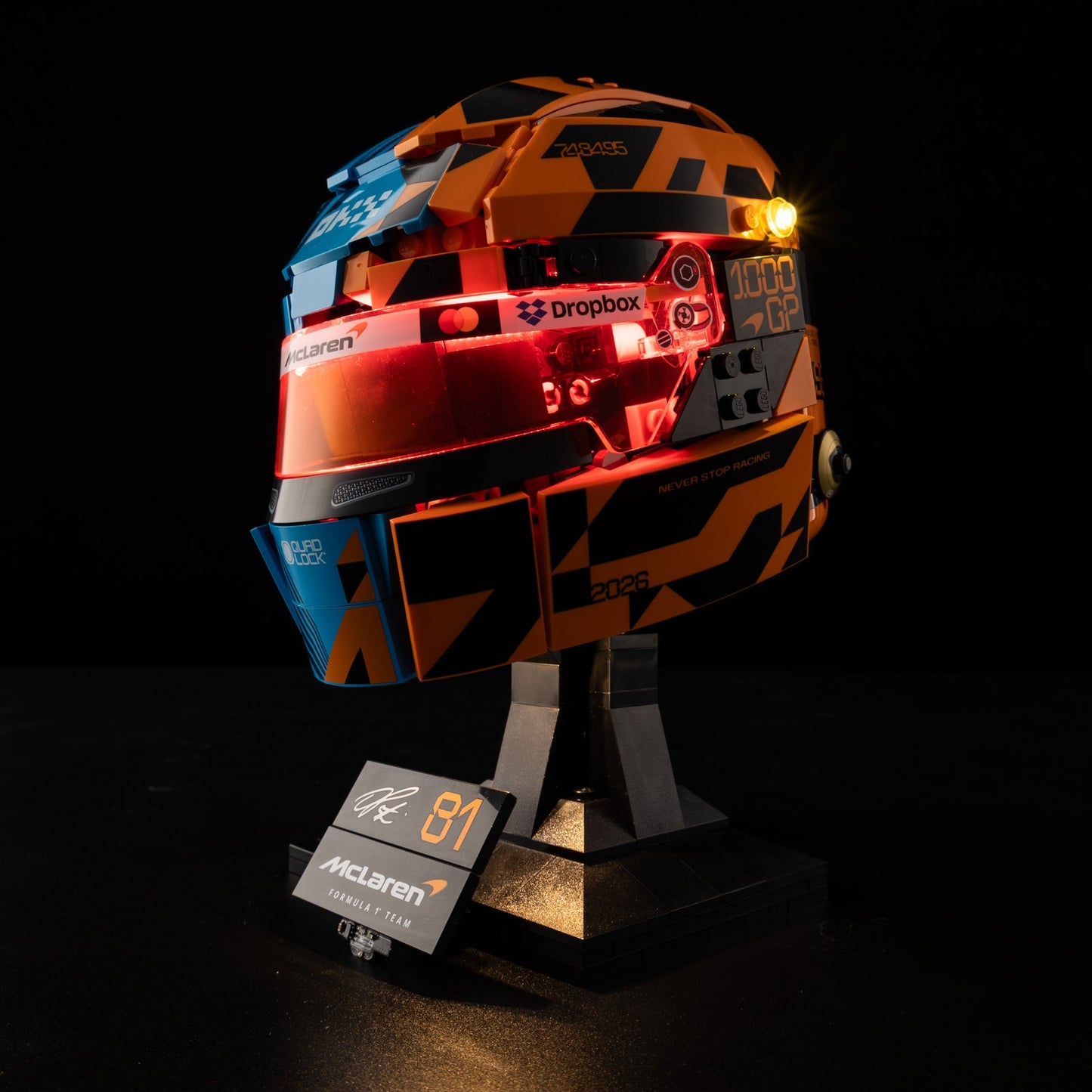 Light Kit For LEGO Oscar Piastri Helmet 43017 - 5-on