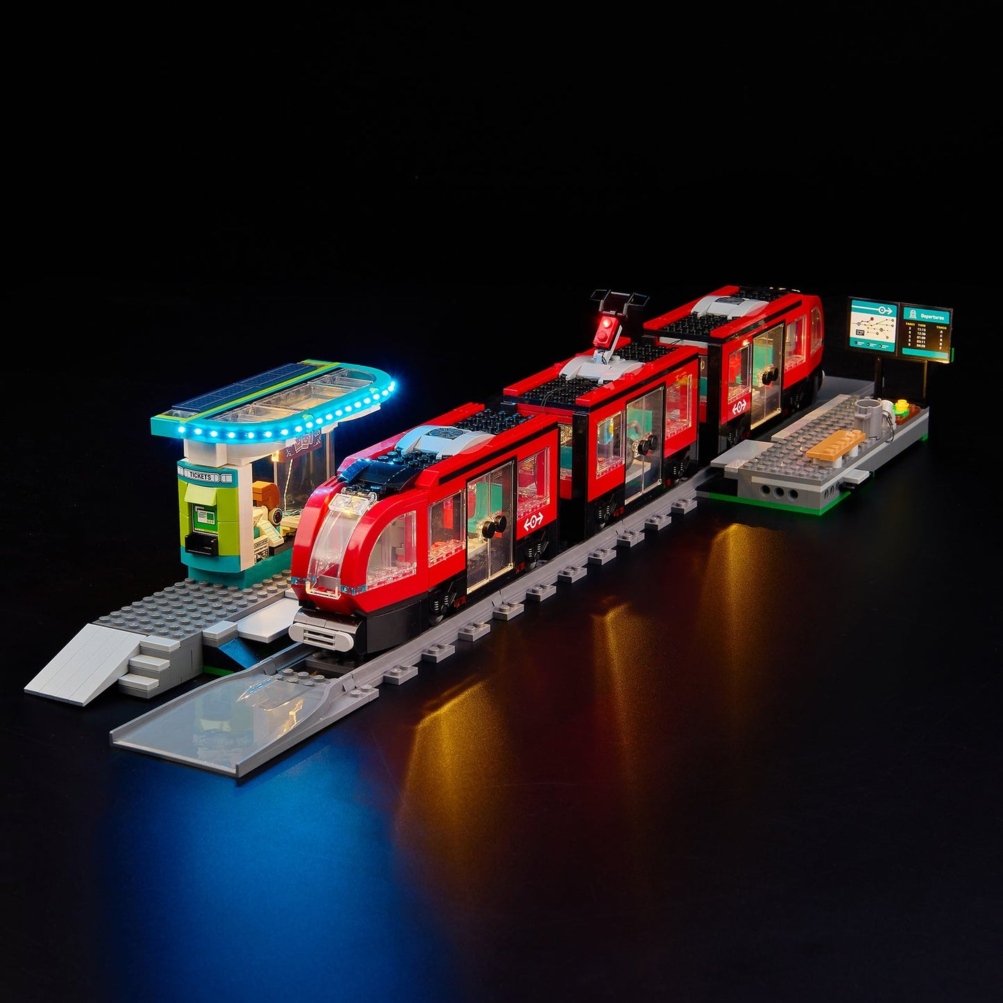 Light Kit For LEGO Downtown Streetcar and Station 60423 - 60423-Downtown-Streetcar-and-Station-2-on