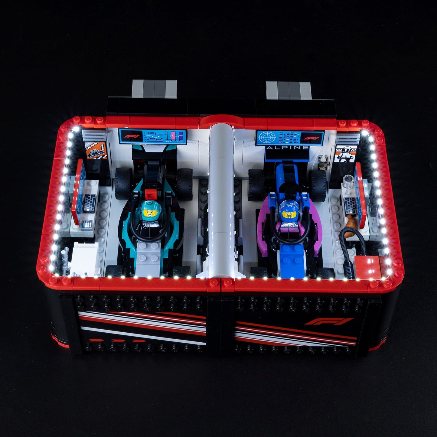 Light Kit For LEGO F1 Garage and Mercedes AMG and Alpine Cars 60444 - 60444-F1-Garage-and-Mercedes-AMG-and-Alpine-Cars-4-on