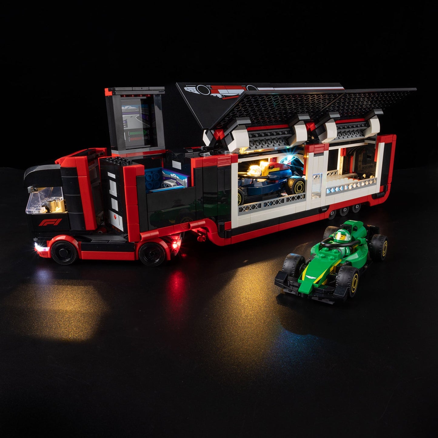 Light Kit For LEGO F1 Truck with RB20 and AMR24 F1 Cars 60445 - 60445-F1-Truck-with-RB20-and-AMR24-F1-Cars-3-on