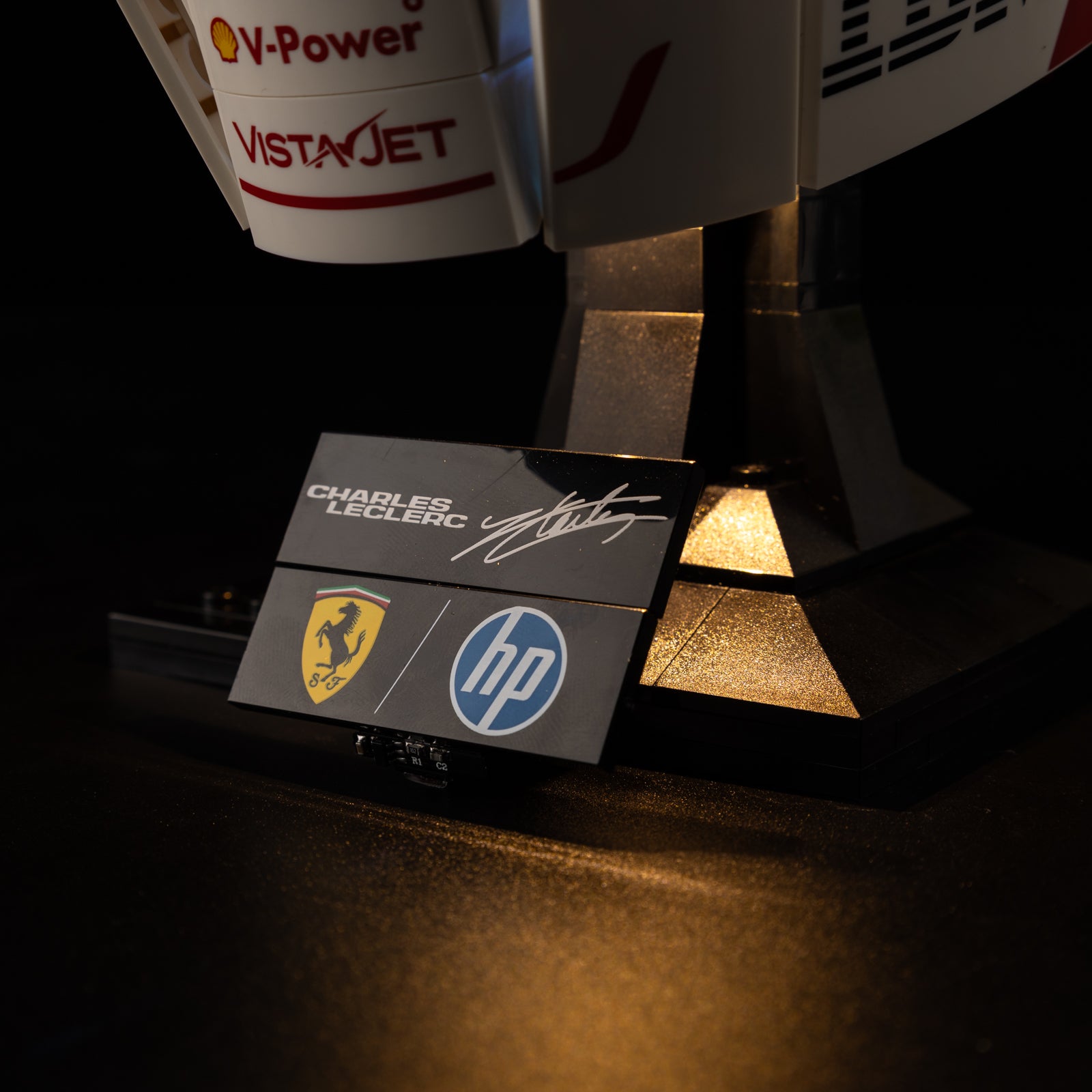 Charles Leclerc Helmet 43014 - close-up of headlight and front detail