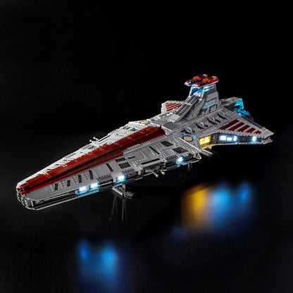 Light Kit For LEGO Venator Class Republic Attack Cruiser 75367 - 75367-Venator-Class-Republic-Attack-Cruiser-Venator-Class-Republic-Attack-Cruiser-1-on (lights on)