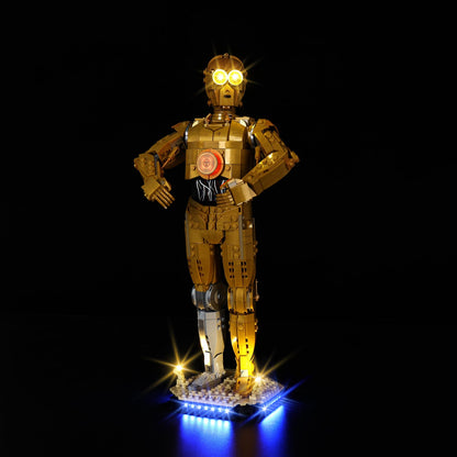 Light Kit For LEGO R2-D2 75398 - 75398-R2-D2-R2-D2-R2-D2-1-on (lights on)