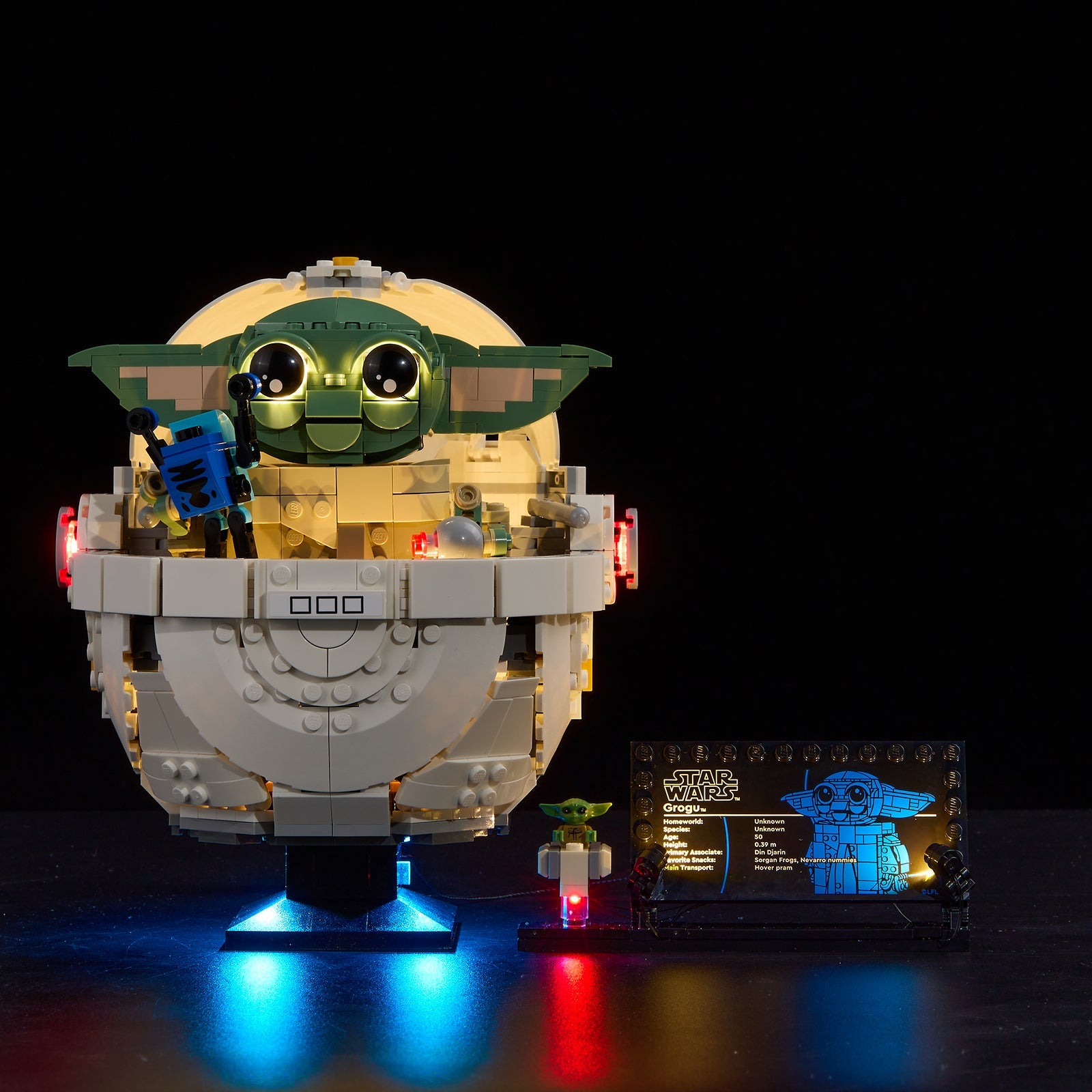 Light Kit For LEGO Boba Fett Helmet 75403 - 75403-Boba-Fett-Helmet-Boba-Fett-Helmet-Boba-Fett-Helmet-1-on (lights on)