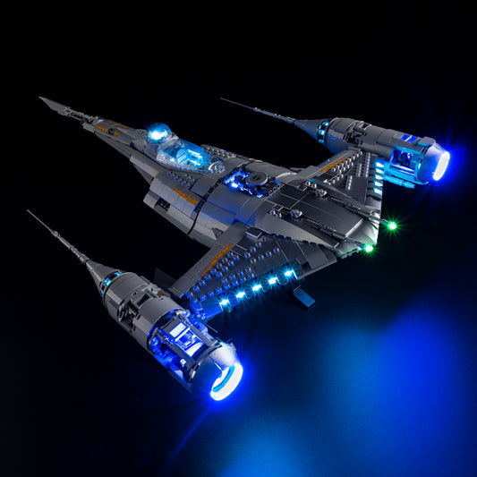 Top view of the The Mandalorian's N-1 Starfighter™ with lights set