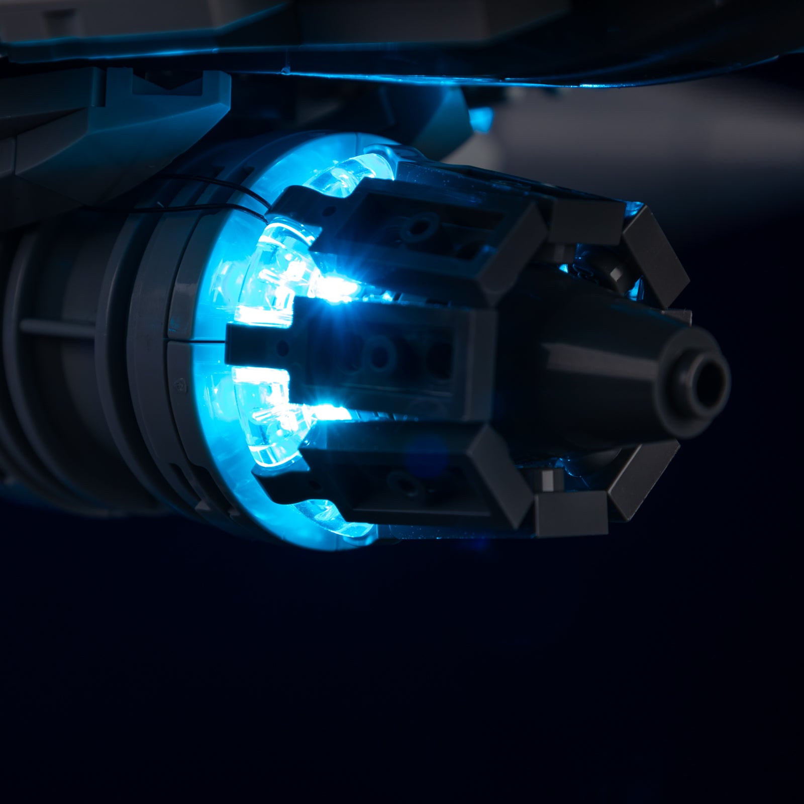 Close-up of LEGO The Mandalorian's N-1 Starfighter™ engine