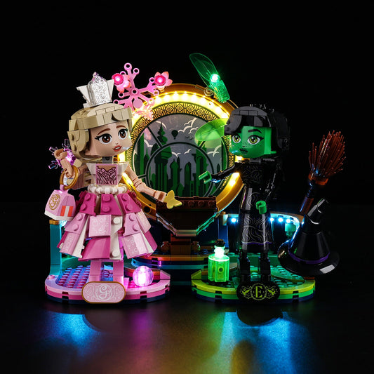 Light Kit For LEGO Elphaba and Glinda Figures 75682 - 75682-Elphaba-Glinda-1-on (lights on)