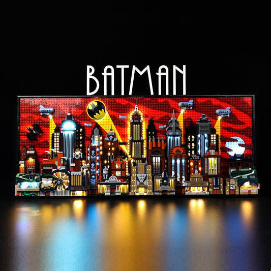 Light Kit For LEGO Batman Gotham City 76271 - 76271-Batman-Gotham-City-1-on (lights on)